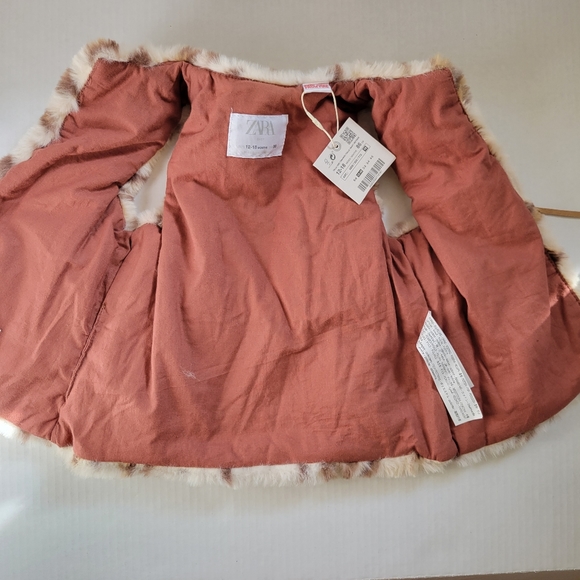 Zara Leopard print faux fur vest 12-18 months - Picture 4 of 7